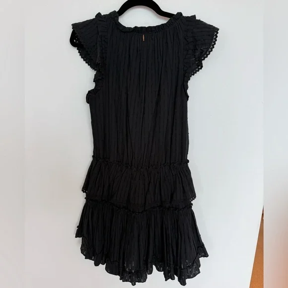 Misa Los Angeles Lilian Black Ruffled Mini Dress size Small - Picture 4 of 5
